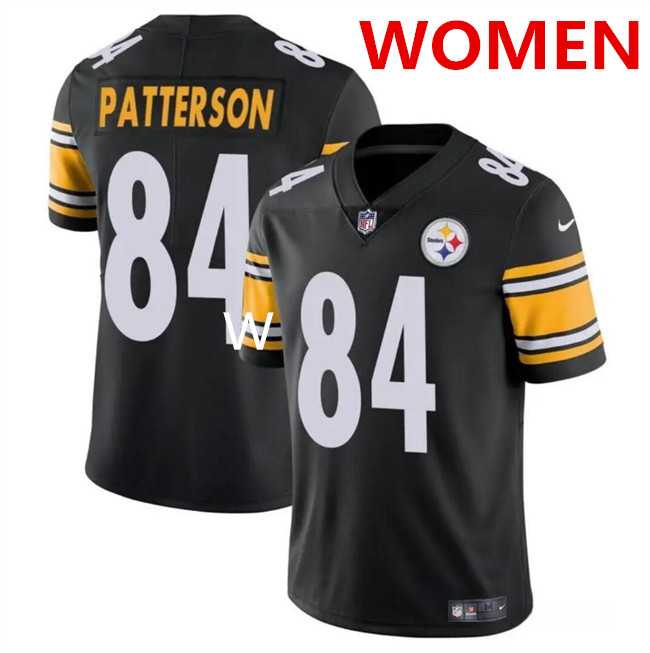 Womens Pittsburgh Steelers #84 Cordarrelle Patterson Black Vapor Stitched Jersey Dzhi->women nfl jersey->Women Jersey